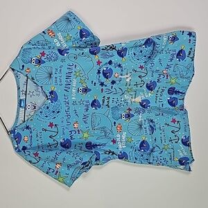 Disney Finding Dory large blue scrub top
